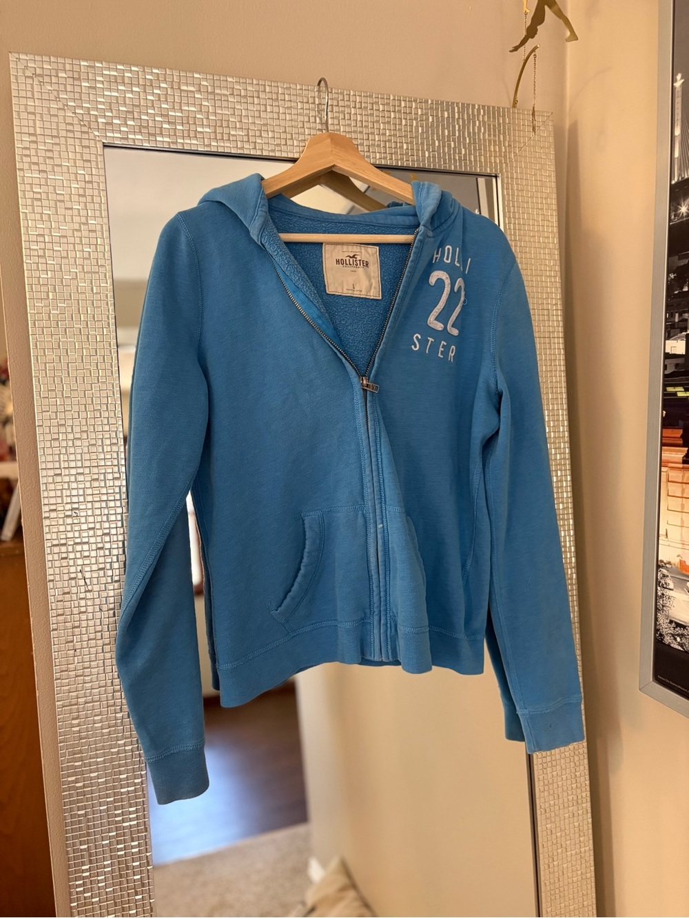 VINTAGE Y2K Hollister Blue Zip-Up Hoodie Jacket